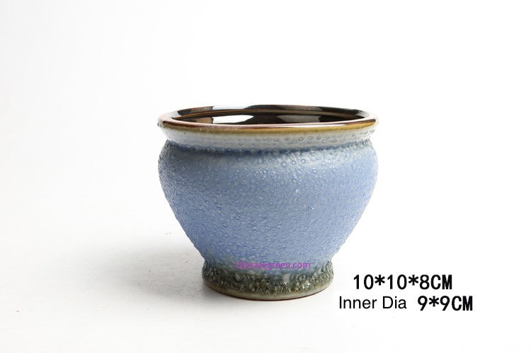 GRGP2451 Bubble Glazed 10cm Pot w/ drainage hole