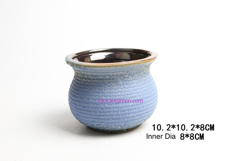 GRGP2452 Bubble Glazed 10cm Pot w/ drainage hole